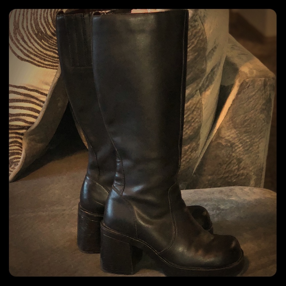 Black knee high boots